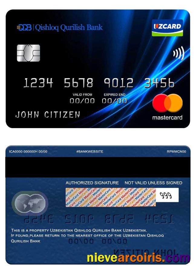 Uzbekistan Qishloq Qurilish Bank mastercard